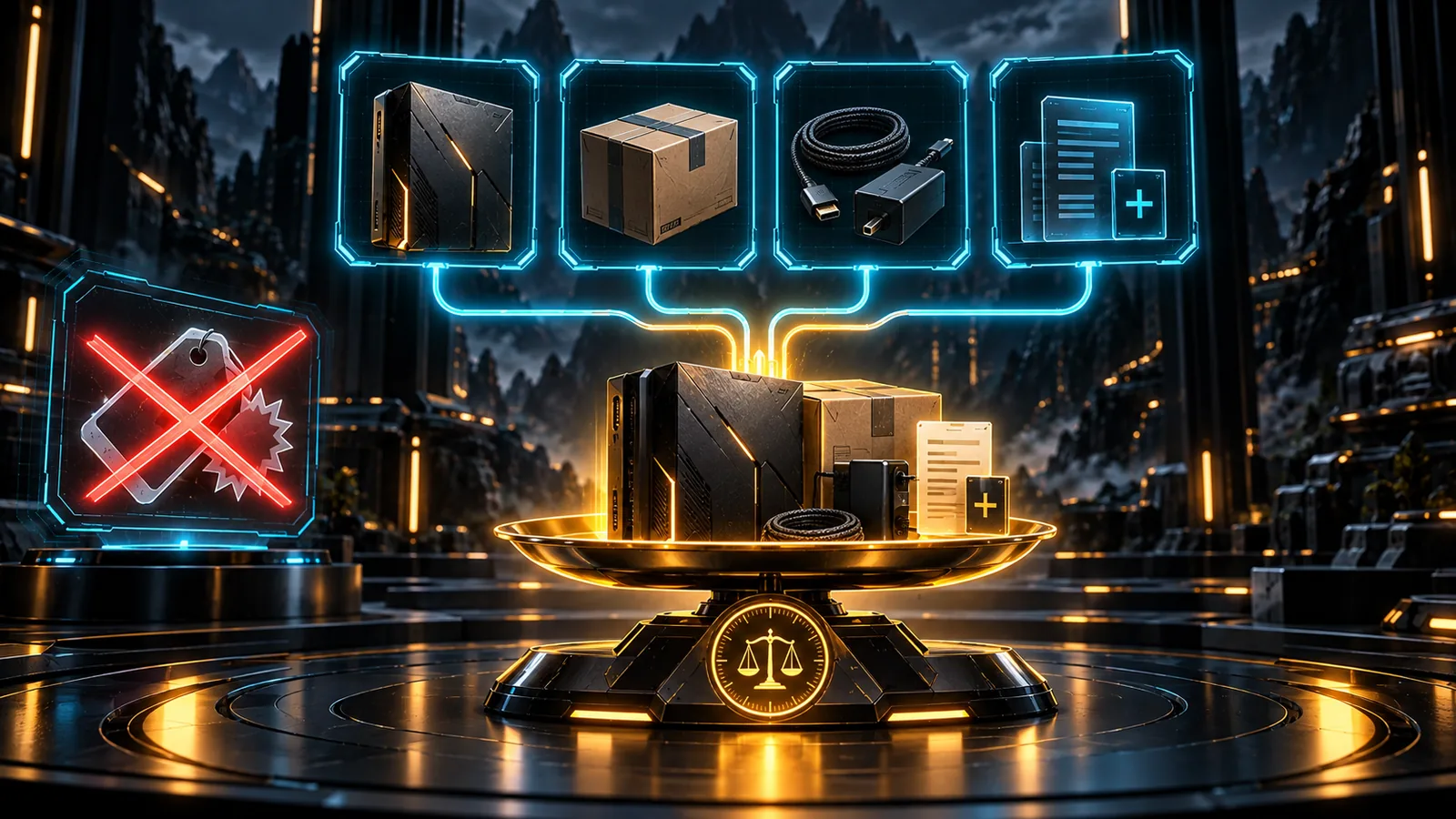 A fictional gaming product balanced with delivery, accessories and purchase costs
